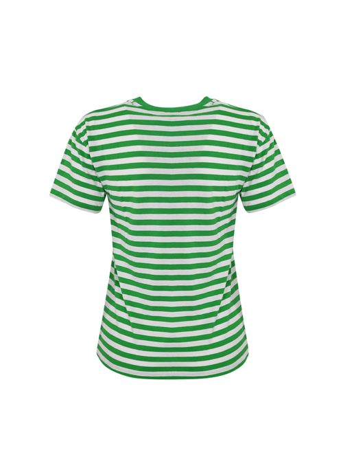 T-shirt in cotone a righe verde POLO RALPH LAUREN | 211 924293003